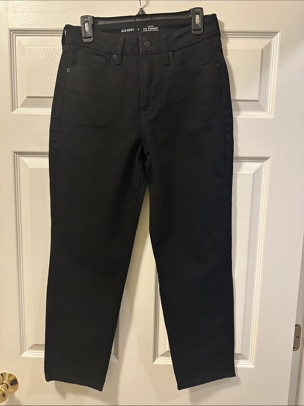 Women’s Old Navy Hi-Rise O.G. Straight Black Denim Jeans - Size 8